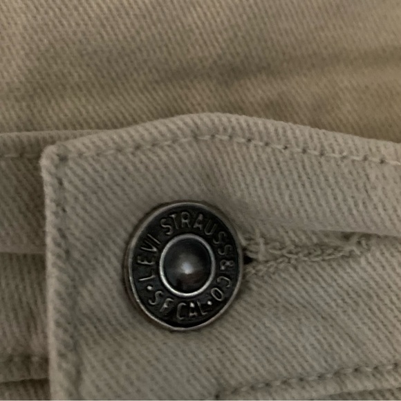 Vintage 90’s Levi’s 550 Relaxed Fit Tapered High Waist Ecru Khaki Beige Jeans - Picture 4 of 5